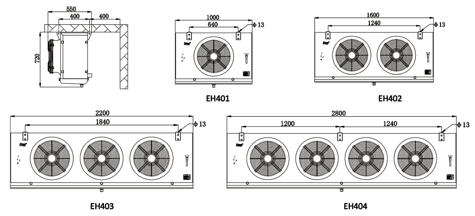 EH Series Commercial High-Efficiency Ceiling-Mounted Air Cooler