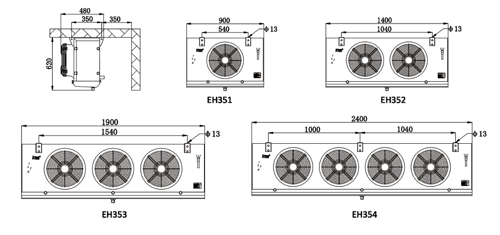 EH Series Commercial High-Efficiency Ceiling-Mounted Air Cooler