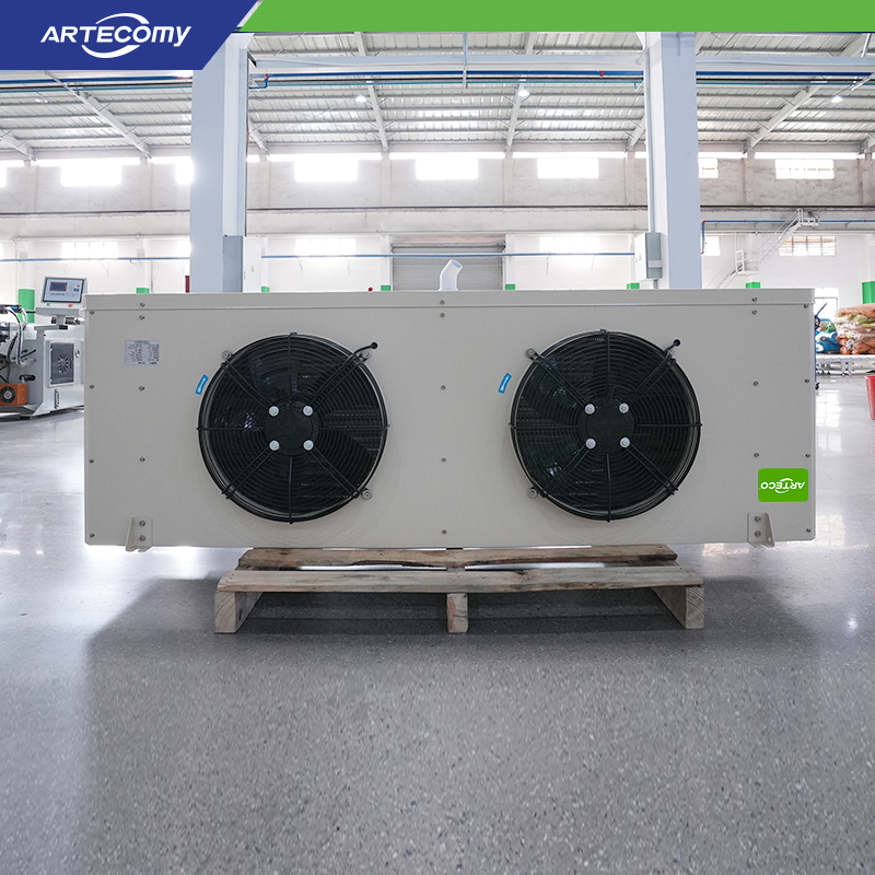 Custom 2-Fan Air Cooler for Bakery Ingredient Rooms 9.0mm Fin Space