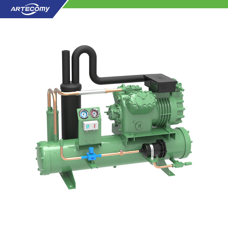 Bitzer 4NES-14Y 14 HP Condensing Unit Water-Cooled -15°C~-35°C Meat Processing Freezer