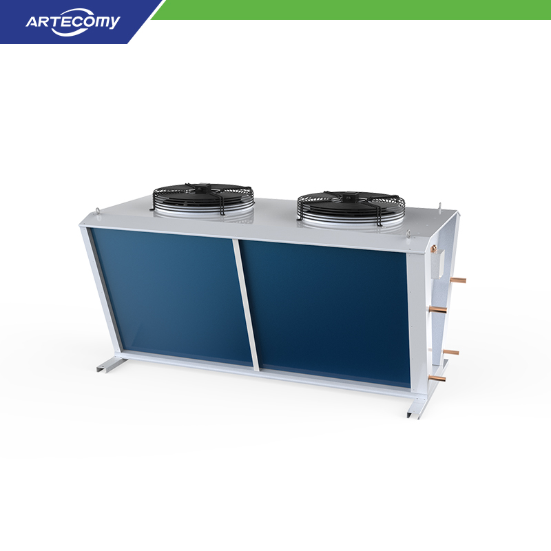 Commercial V-Type Condenser with Dual Φ500 Fans and Hydrophilic Aluminum Fin Coils