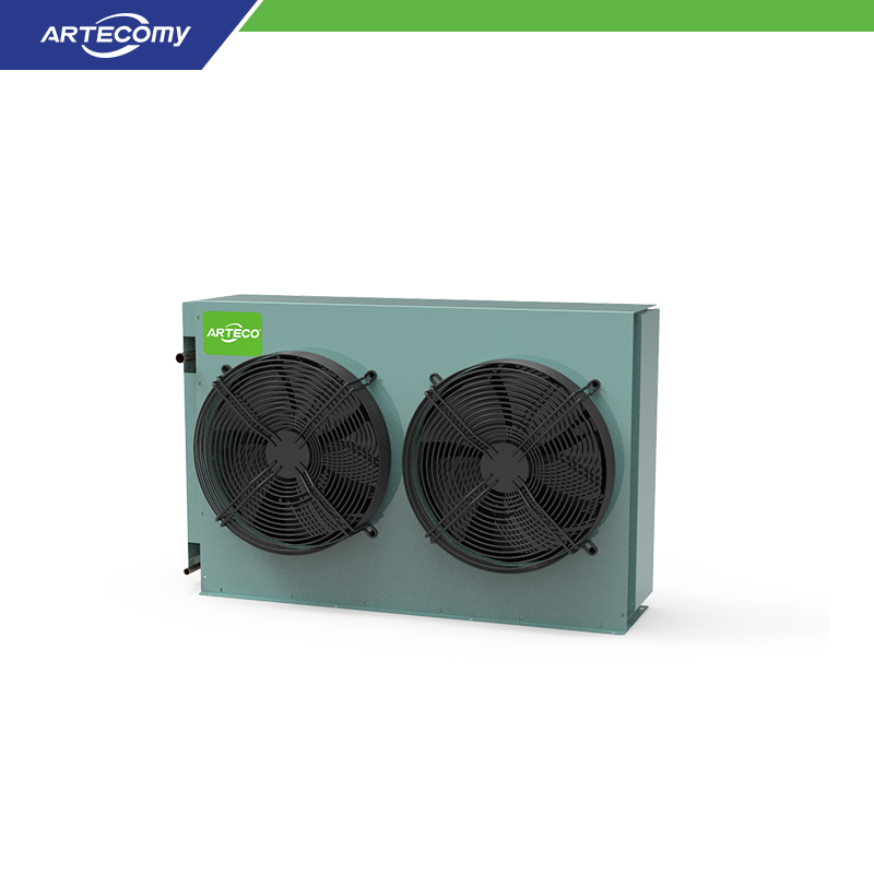 Two-Fan Side-Blowing Condenser with Box Frame and Triangular Tube Spacing